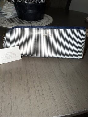 kate spade Blue & White Striped Cosmetic Pouch